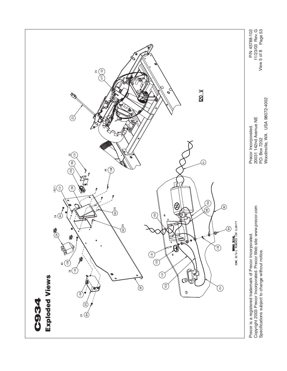 C934, Exploded v iews | Precor C934 User Manual | Page 53 / 60