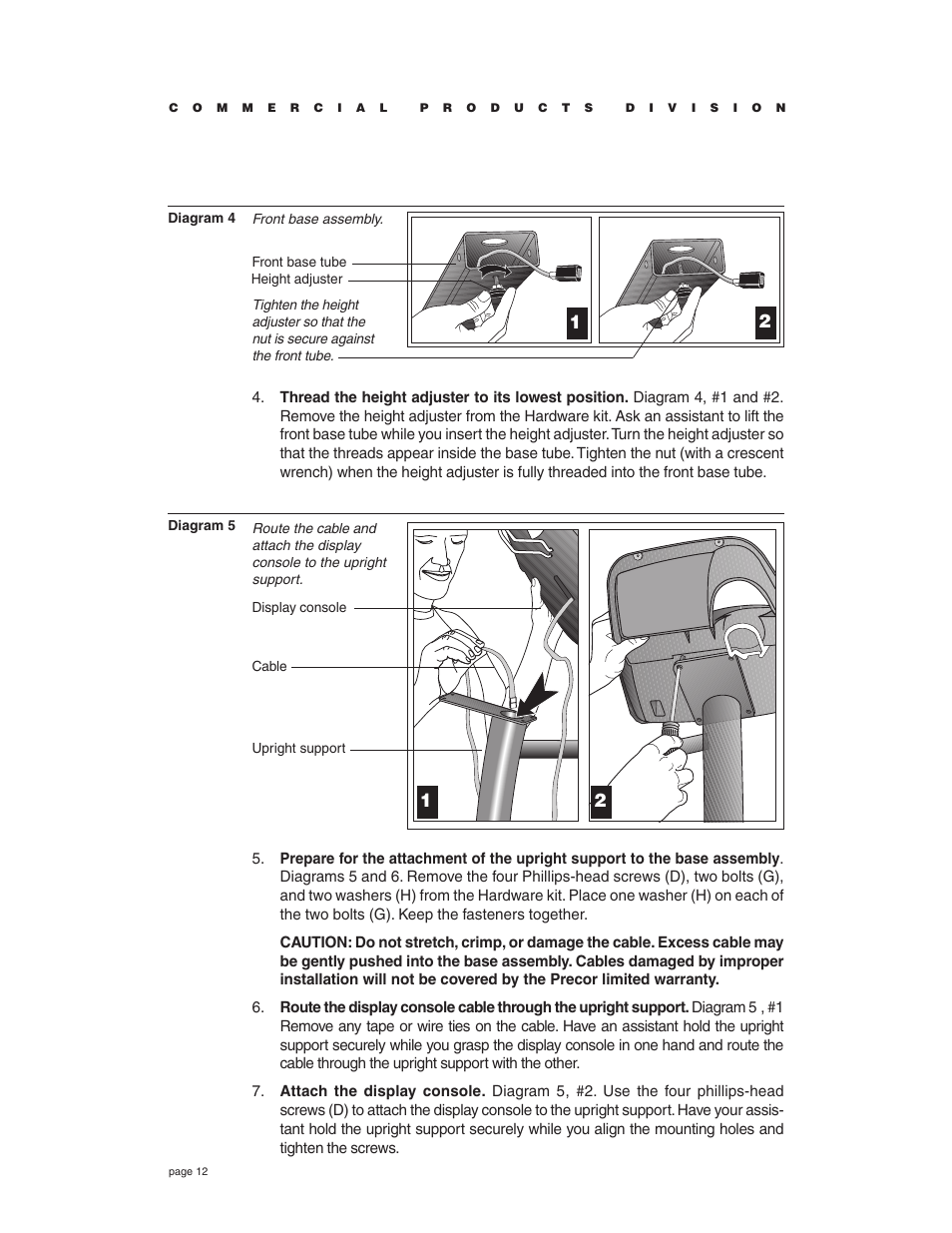 Precor EFX534i t User Manual | Page 12 / 52