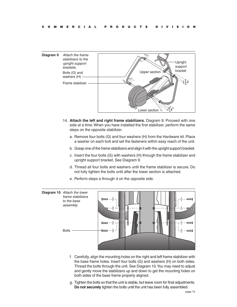 Precor EFX534i t User Manual | Page 15 / 52