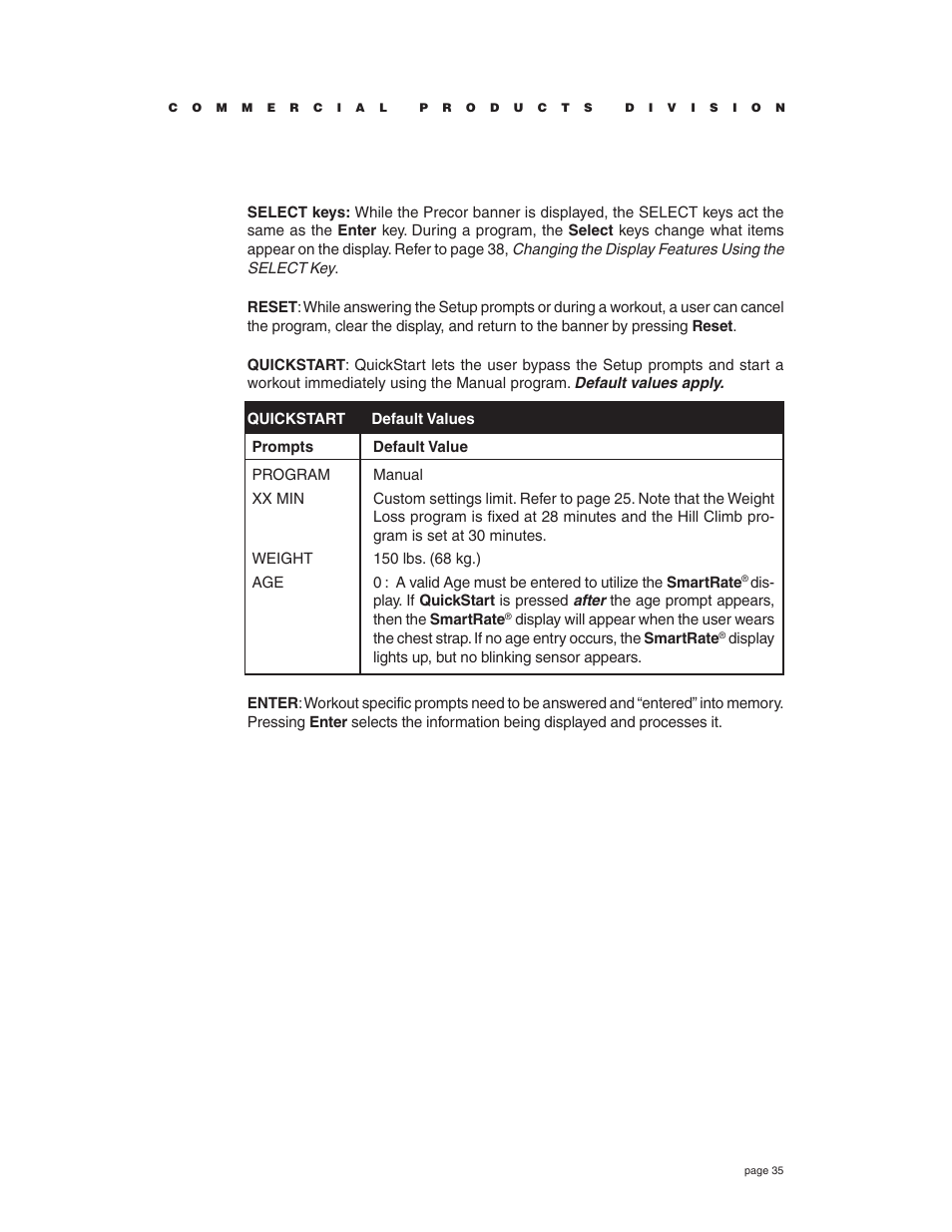 Precor EFX534i t User Manual | Page 35 / 52