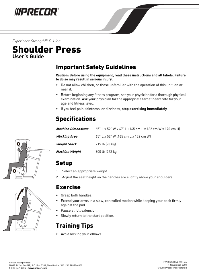 Precor CW34864-101 User Manual | 45 pages