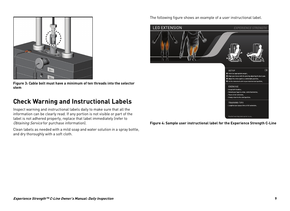 Check warning and instructional labels | Precor CW34864-101 User Manual | Page 12 / 45