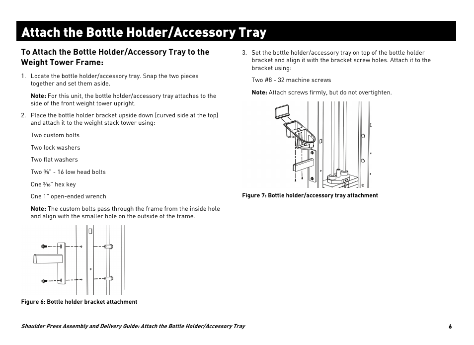 Attach the bottle holder/accessory tray | Precor CW34864-101 User Manual | Page 33 / 45