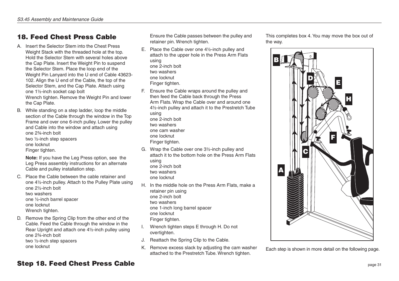 Precor Strength-Training S3.45 User Manual | Page 31 / 54