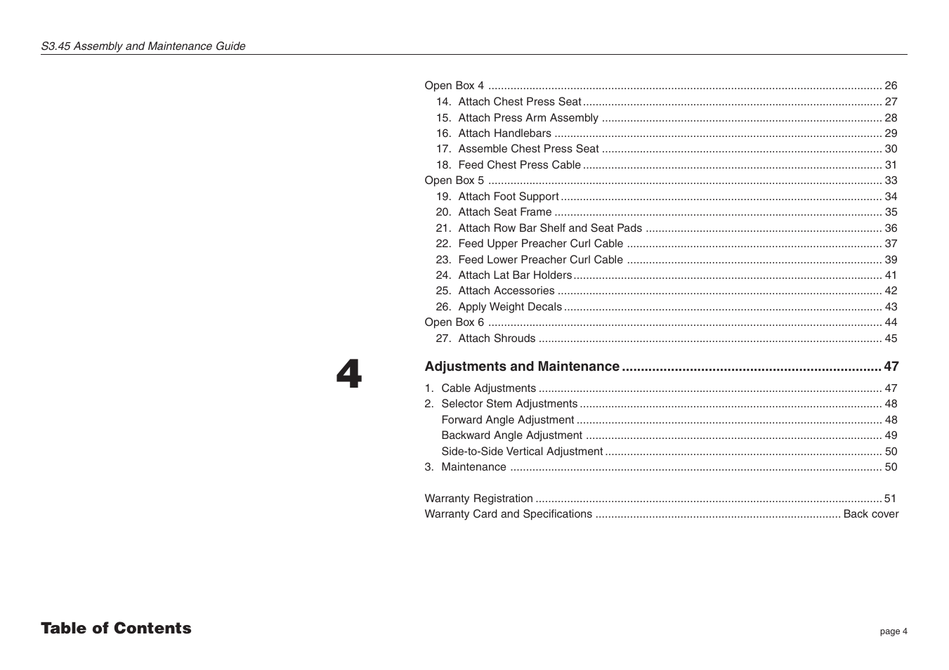 Precor Strength-Training S3.45 User Manual | Page 4 / 54