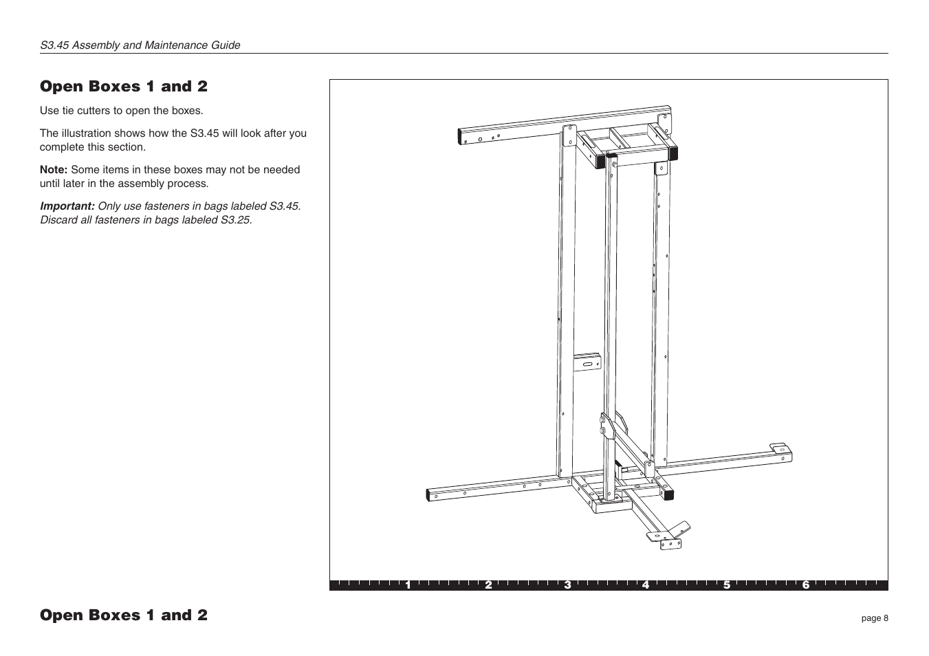 Open boxes 1 and 2 | Precor Strength-Training S3.45 User Manual | Page 8 / 54