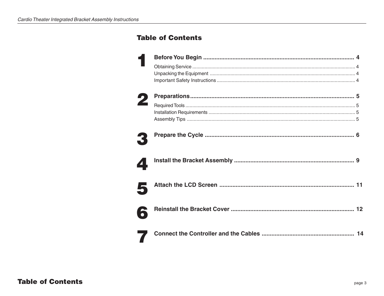 Precor Cycles Integrated LCD Screen Option none User Manual | Page 3 / 16