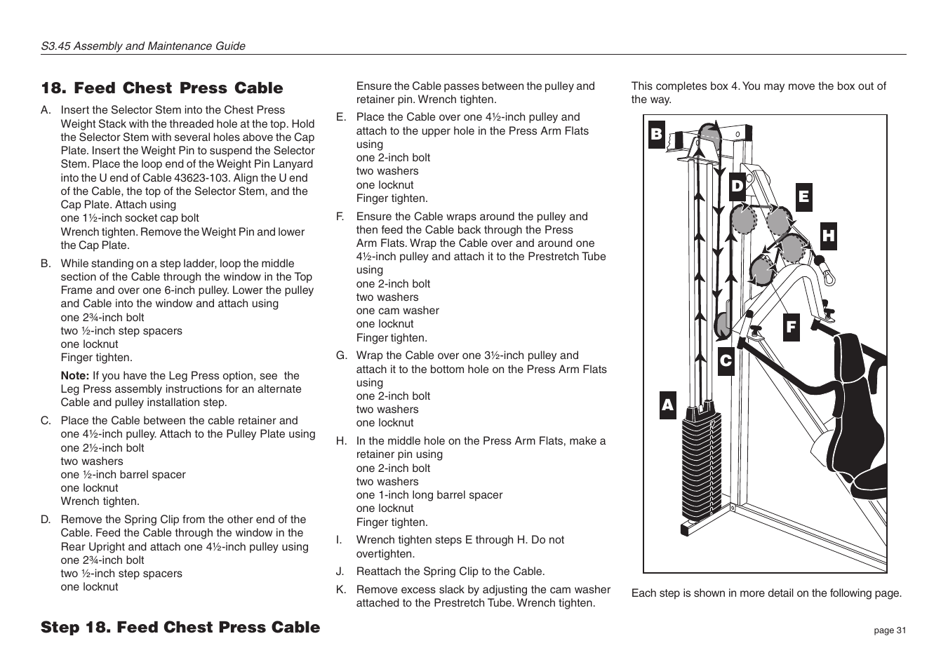 Precor S3.45 User Manual | Page 31 / 54