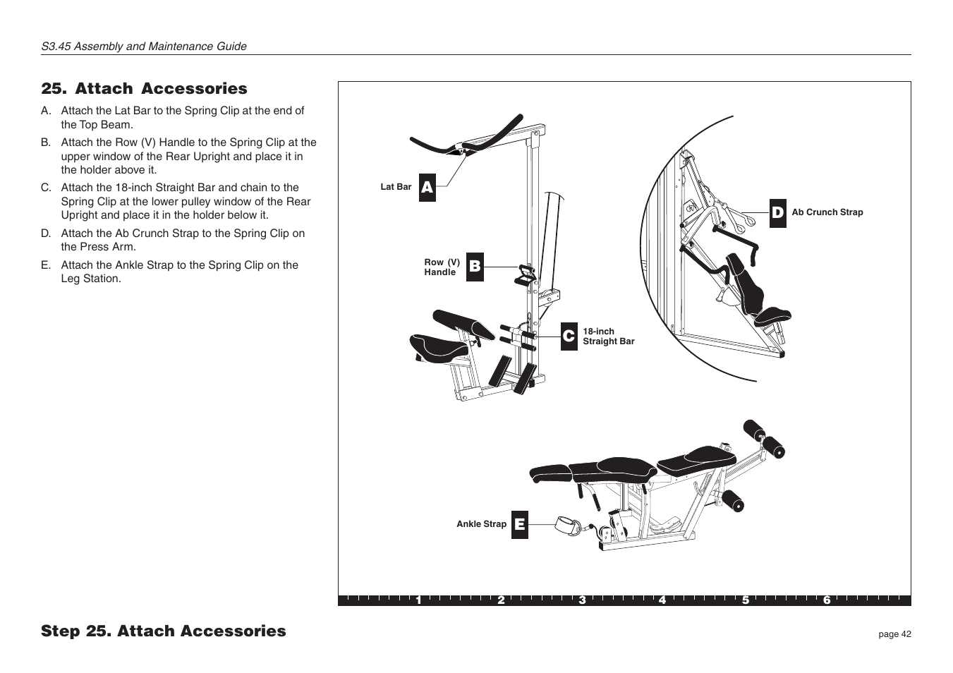 Attach accessories, Step 25. attach accessories a | Precor S3.45 User Manual | Page 42 / 54