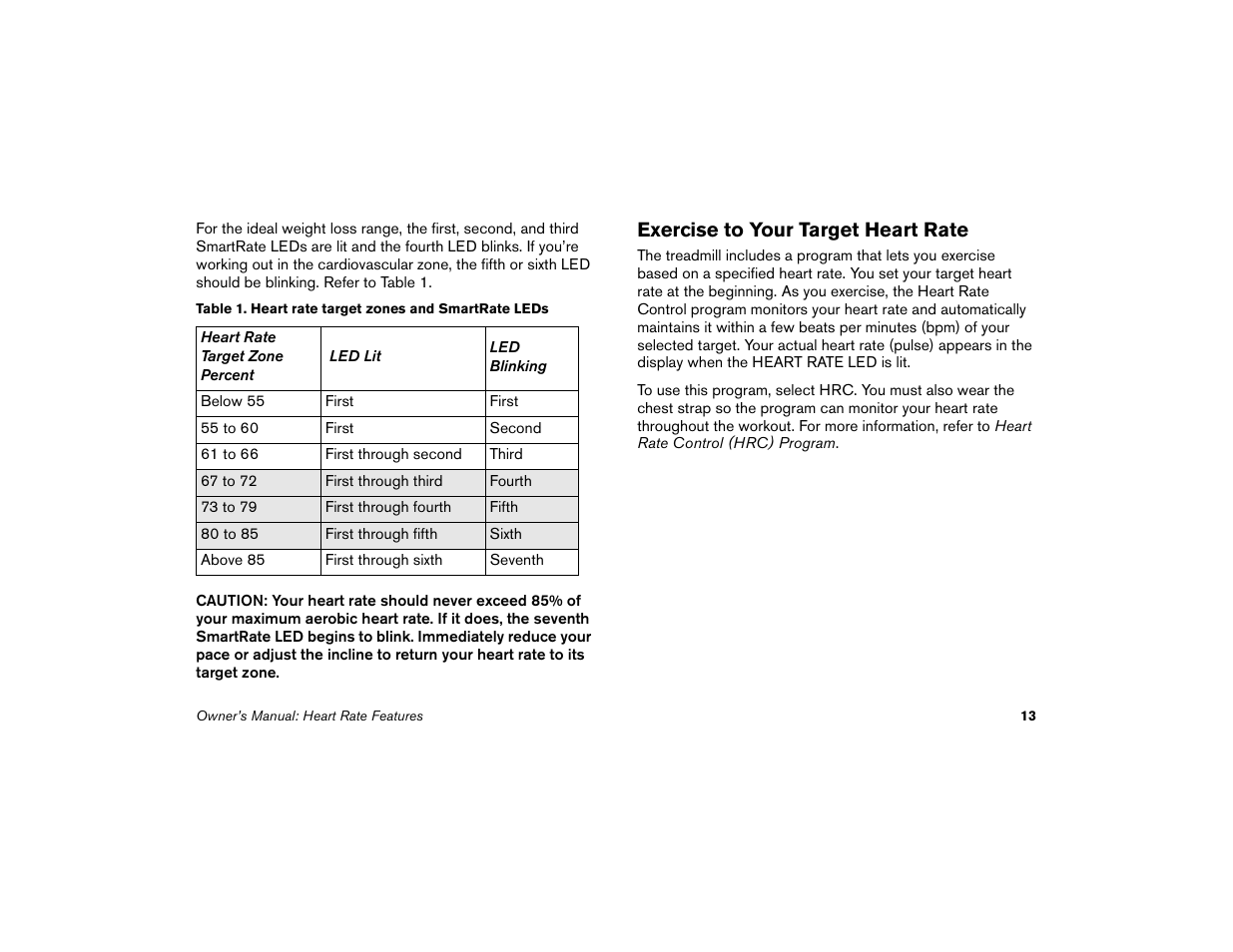 Exercise to your target heart rate | Precor Low Impact 9.31 User Manual | Page 15 / 60