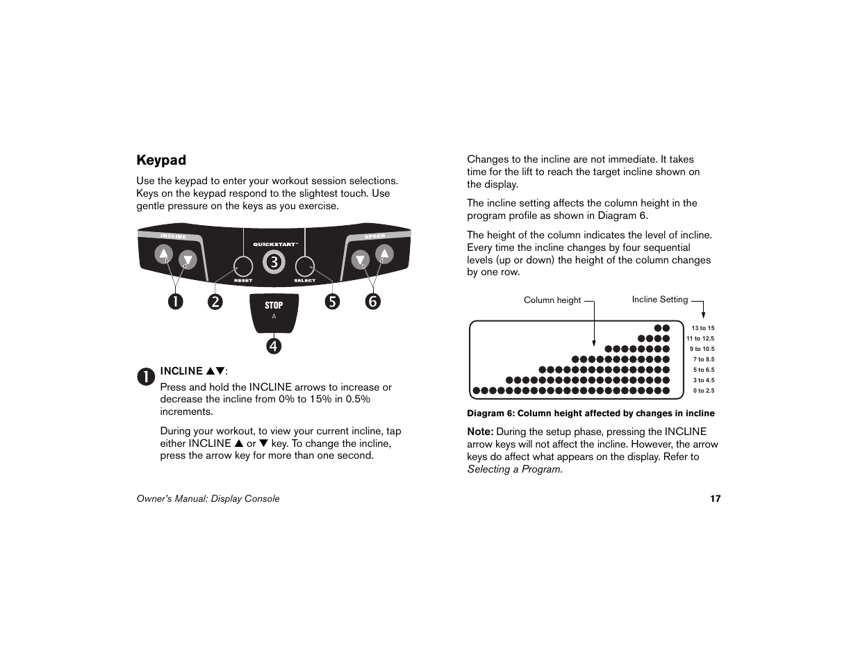 Keypad | Precor Low Impact 9.31 User Manual | Page 19 / 60