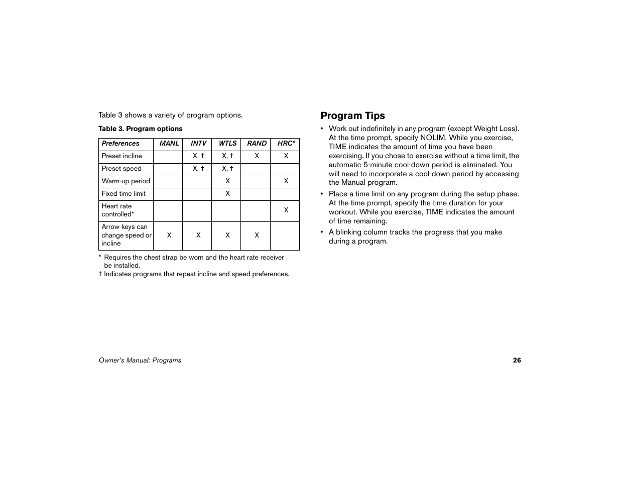 Program tips | Precor Low Impact 9.31 User Manual | Page 28 / 60