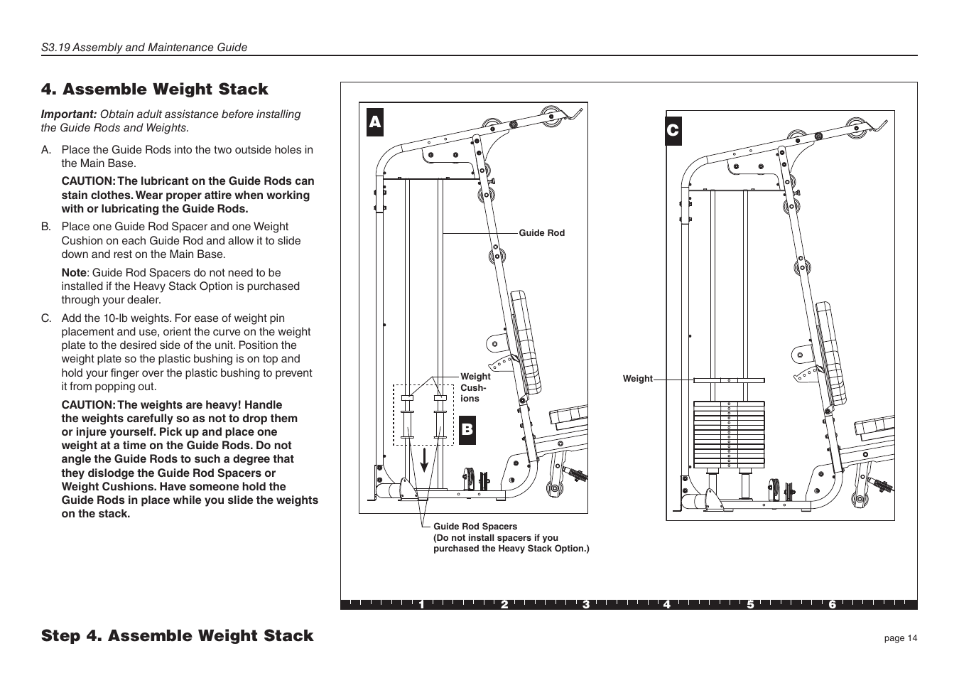 Ab c | Precor Strength-Training Fitness Equiptment S3-19 User Manual | Page 14 / 40