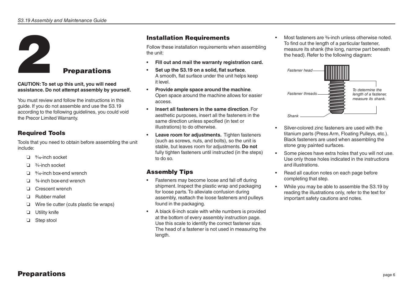 Precor Strength-Training Fitness Equiptment S3-19 User Manual | Page 6 / 40