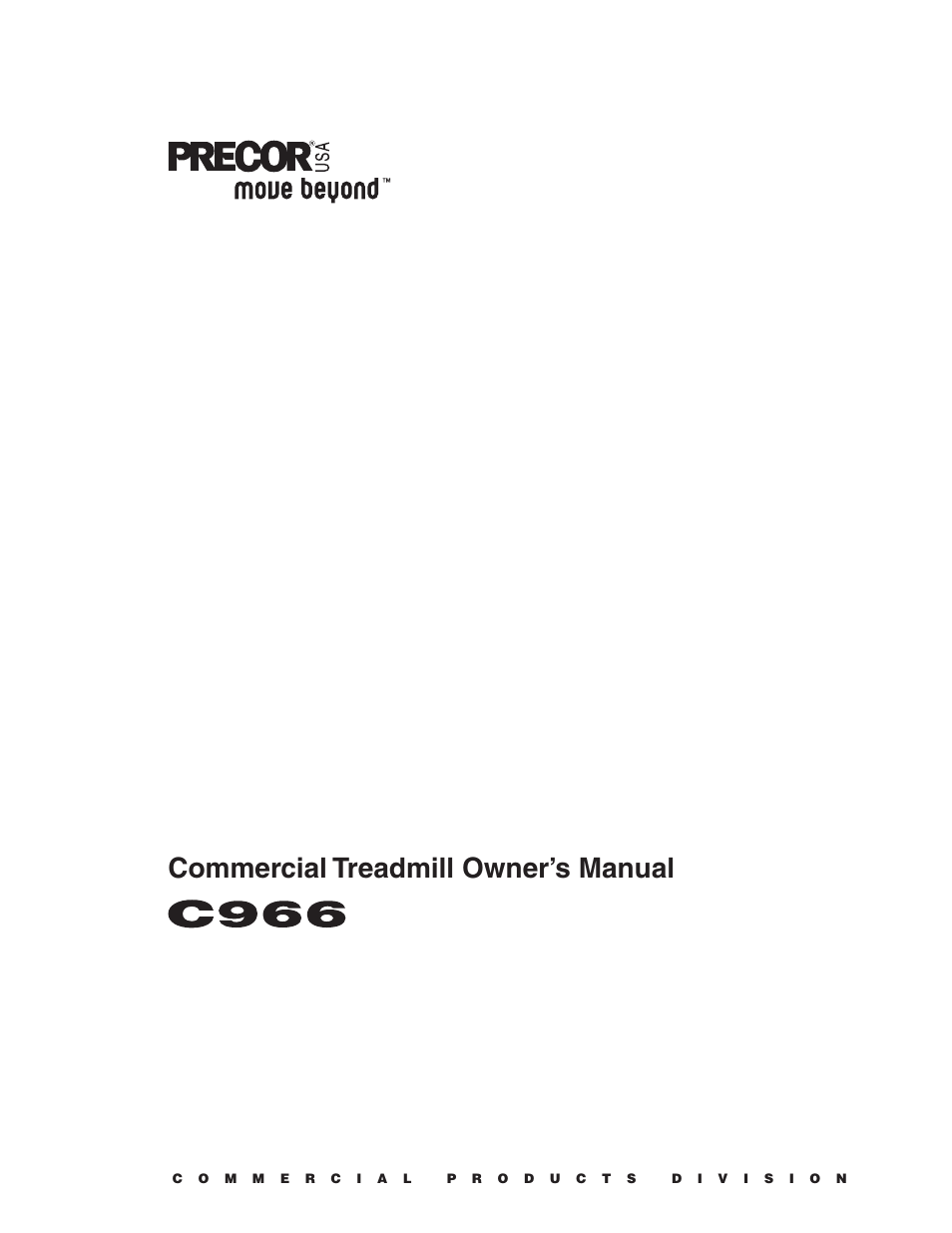 Precor C966 User Manual | 56 pages