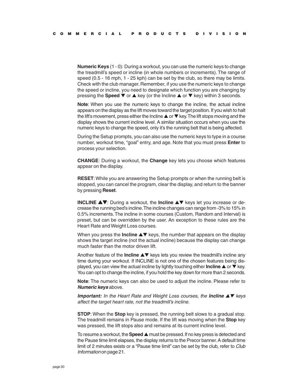 Precor C966 User Manual | Page 30 / 56