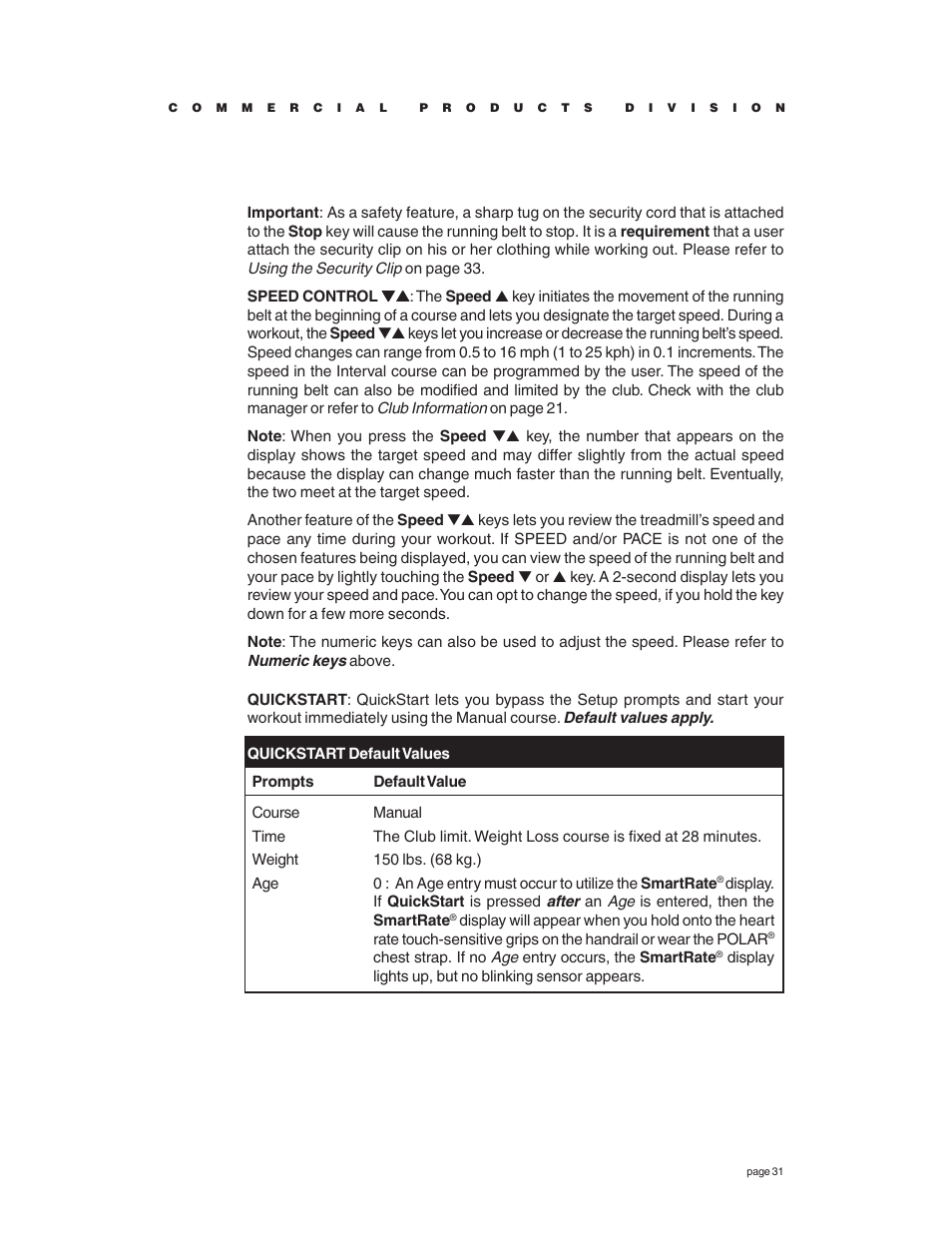 Precor C966 User Manual | Page 31 / 56