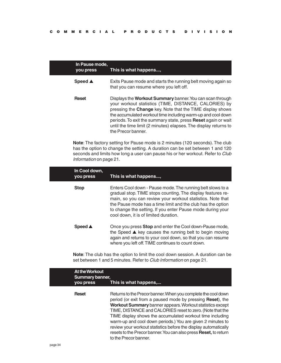 Precor C966 User Manual | Page 34 / 56