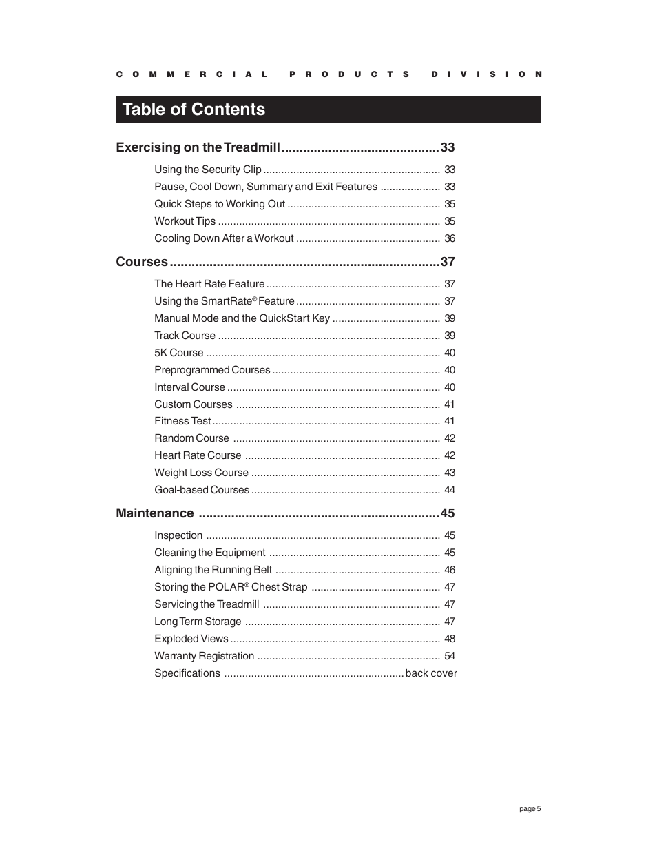 Precor C966 User Manual | Page 5 / 56