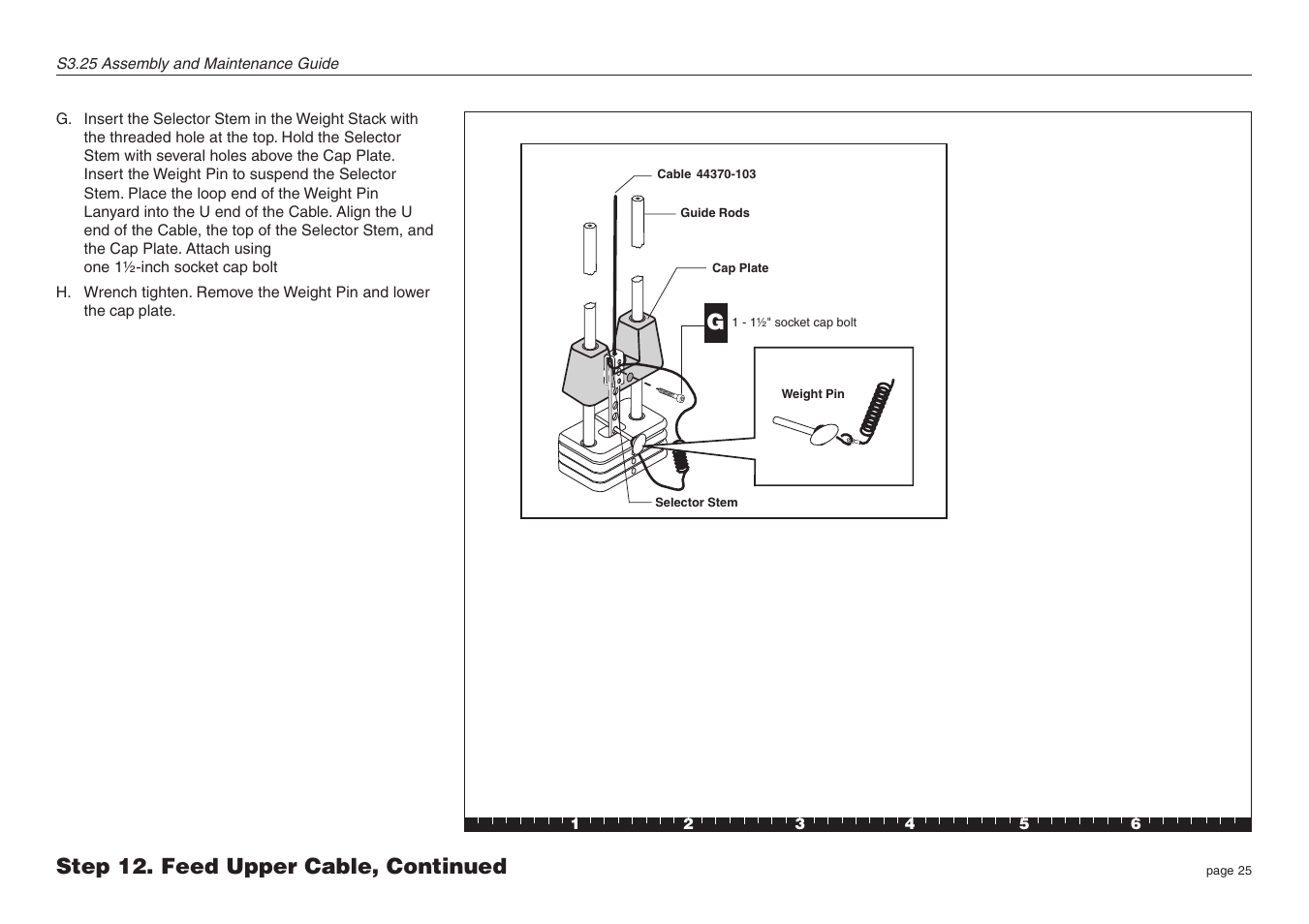 Step 12. feed upper cable, continued g | Precor Strength-Training S3.25 User Manual | Page 25 / 44