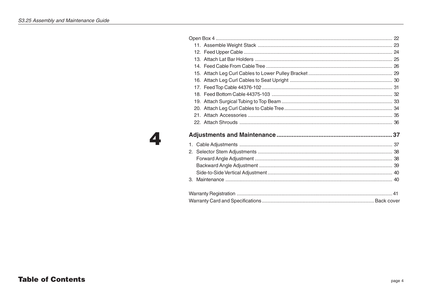 Precor Strength-Training S3.25 User Manual | Page 4 / 44