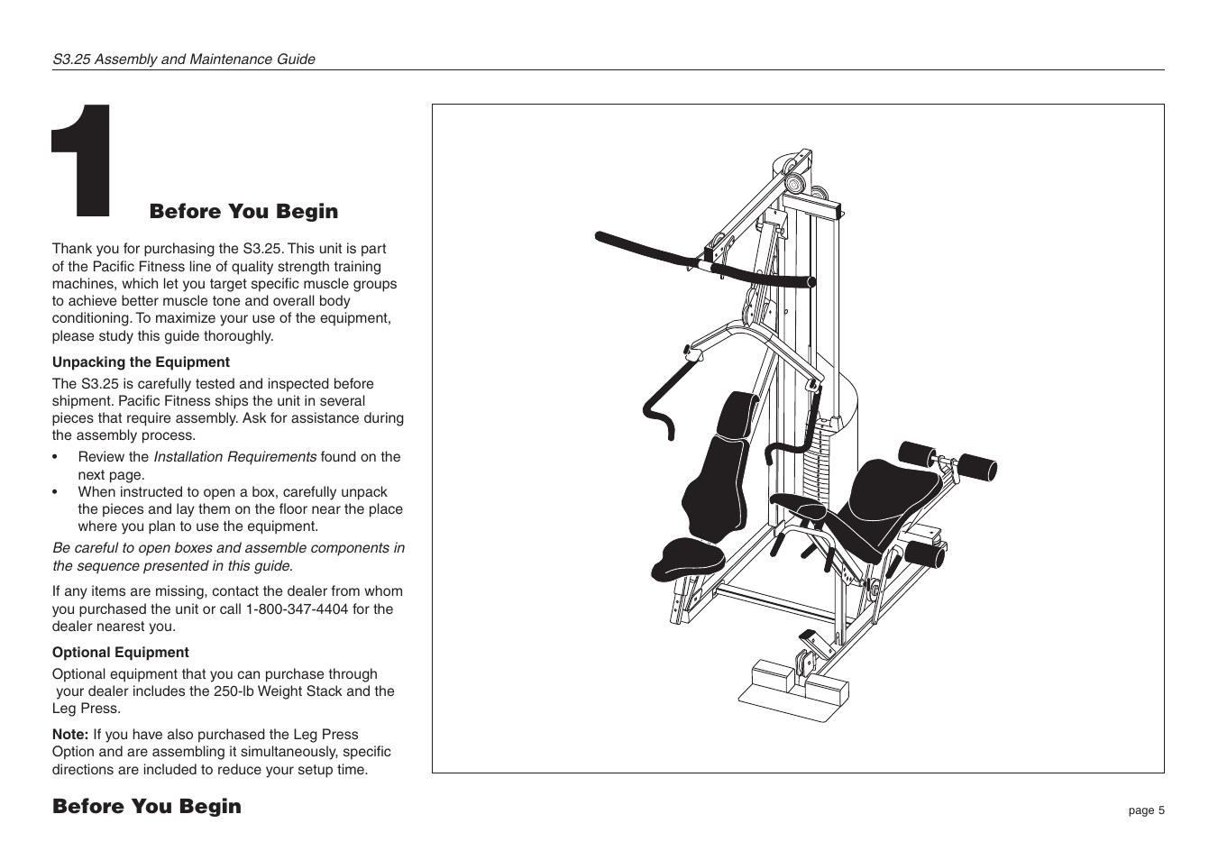 Before you begin | Precor Strength-Training S3.25 User Manual | Page 5 / 44