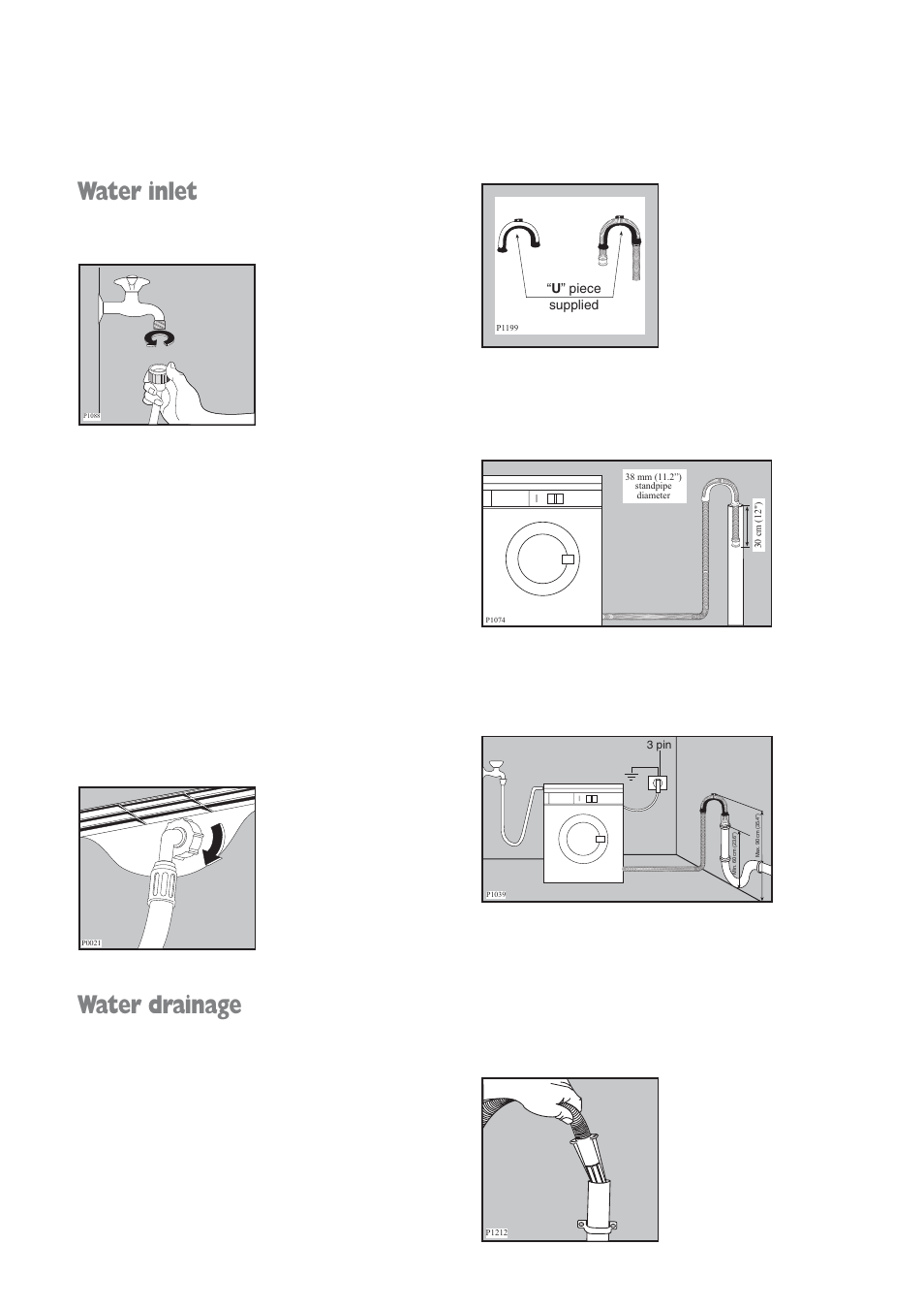 Water inlet, Water drainage | Prima Donna Designs LPR 721 User Manual | Page 26 / 31