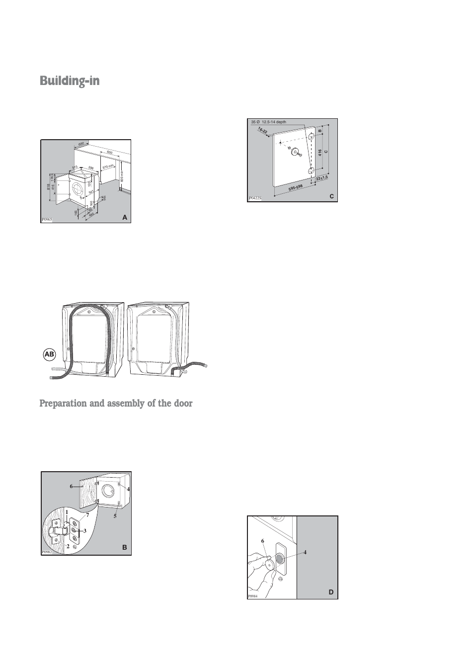 Building-in, Preparation and assembly of the door | Prima Donna Designs LPR 721 User Manual | Page 29 / 31