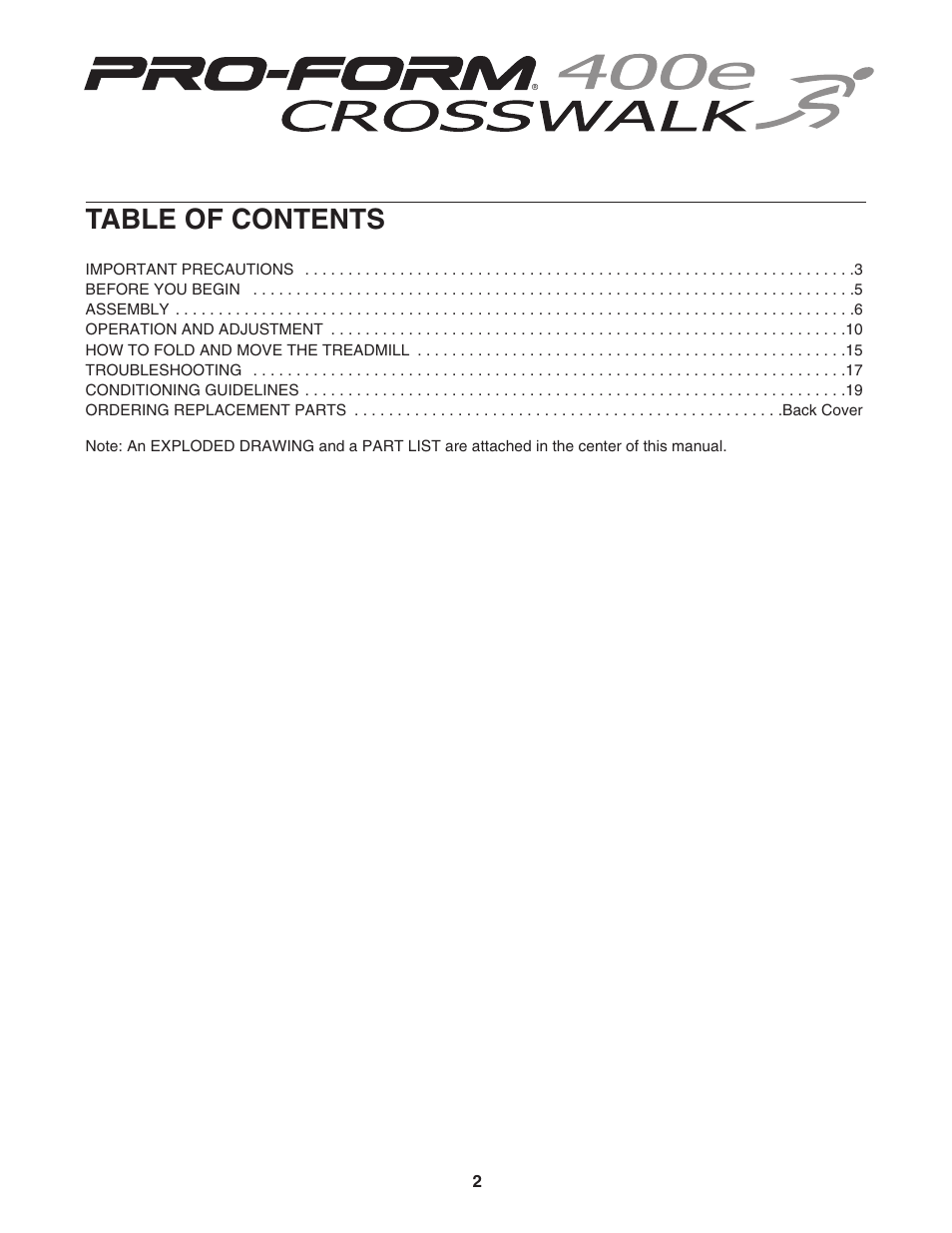 ProForm 29633.1 User Manual | Page 2 / 24