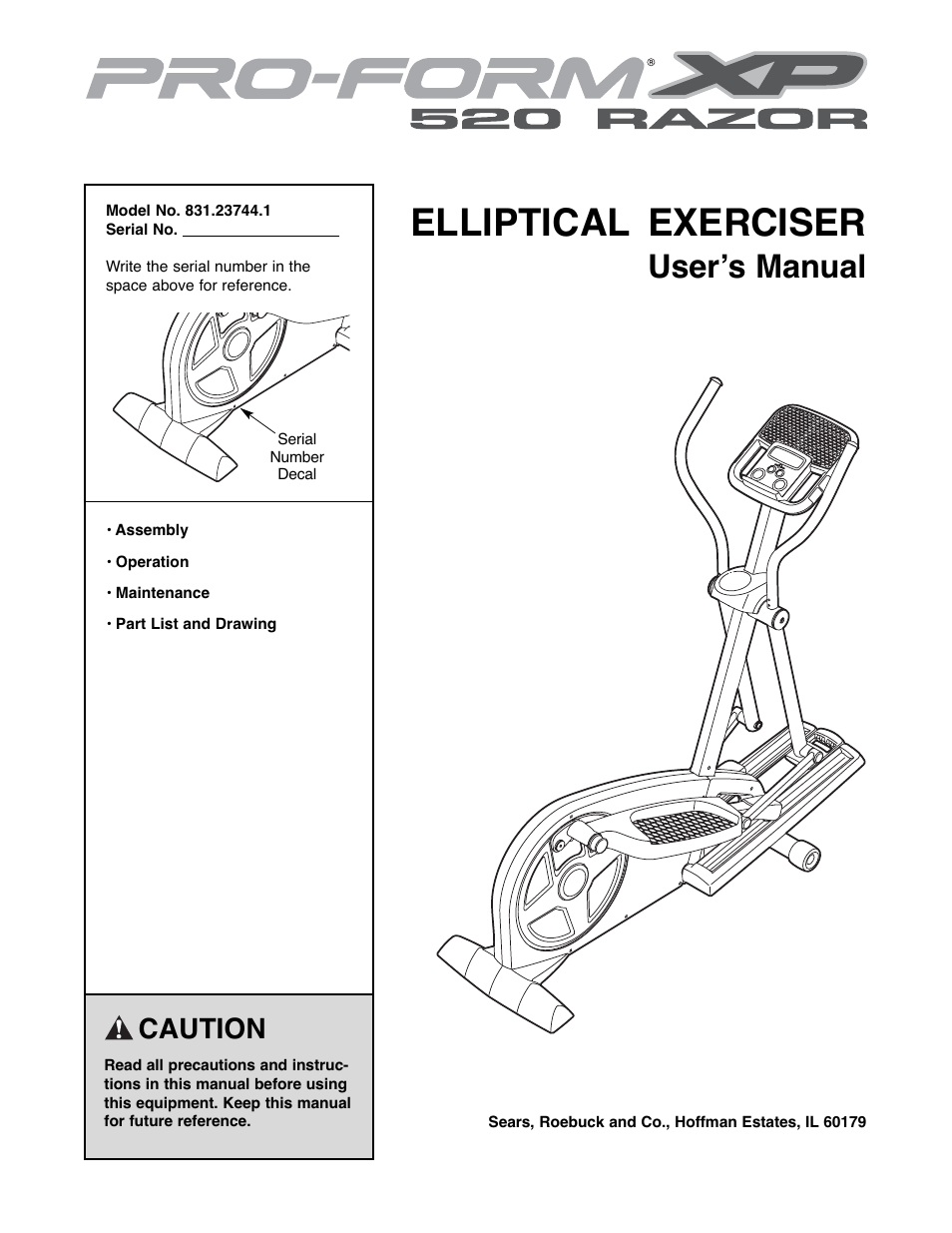 ProForm 831.23744.1 User Manual | 28 pages