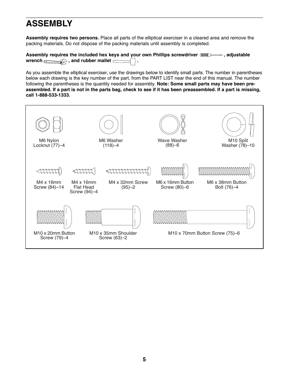 Assembly | ProForm 831.23744.1 User Manual | Page 5 / 28