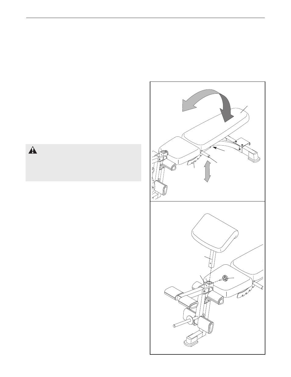 Adjustments, Warning | ProForm PFB38030 User Manual | Page 12 / 23