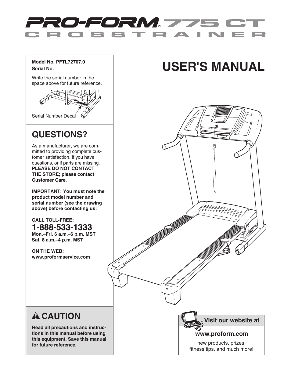 ProForm 775 CT PFTL72707.0 User Manual | 32 pages