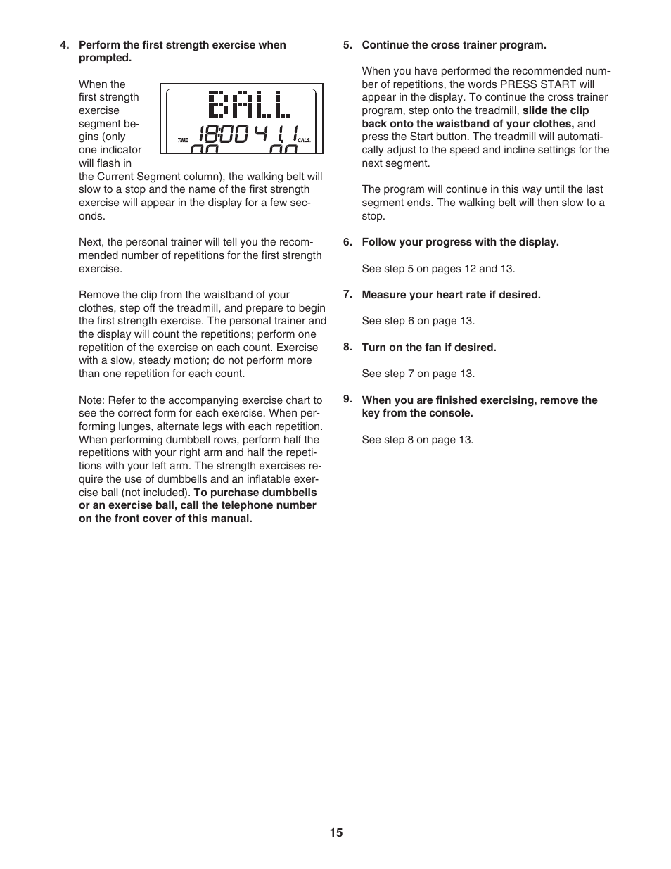 ProForm 775 CT PFTL72707.0 User Manual | Page 15 / 32