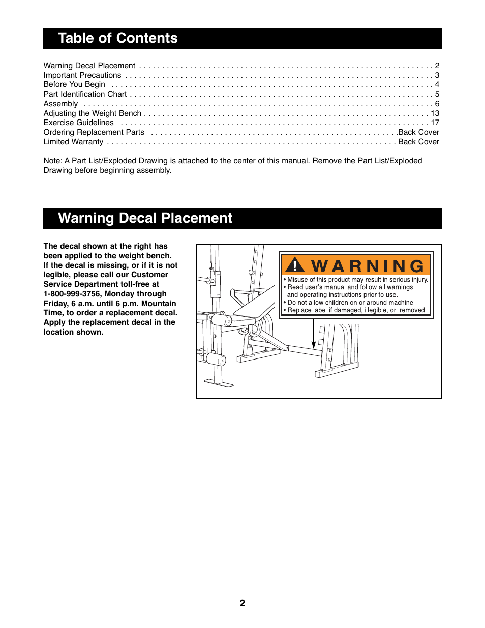 ProForm PFBE64490 User Manual | Page 2 / 22