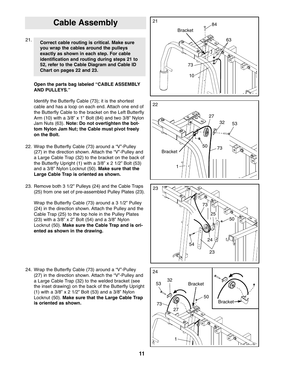 Cable assembly | ProForm PFSY74490 User Manual | Page 11 / 33