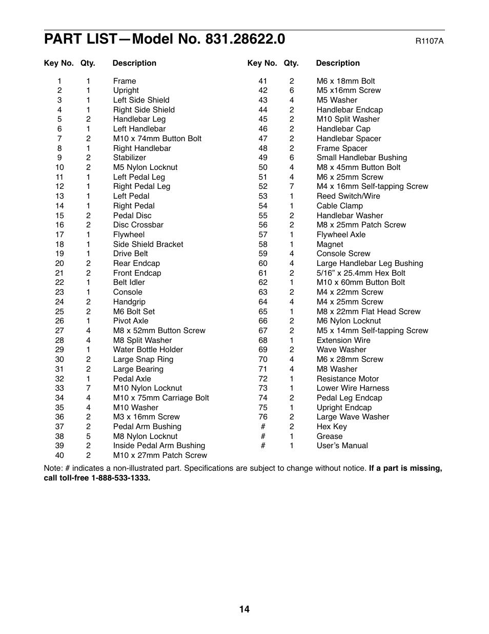 ProForm 831.28622.0 User Manual | Page 14 / 16