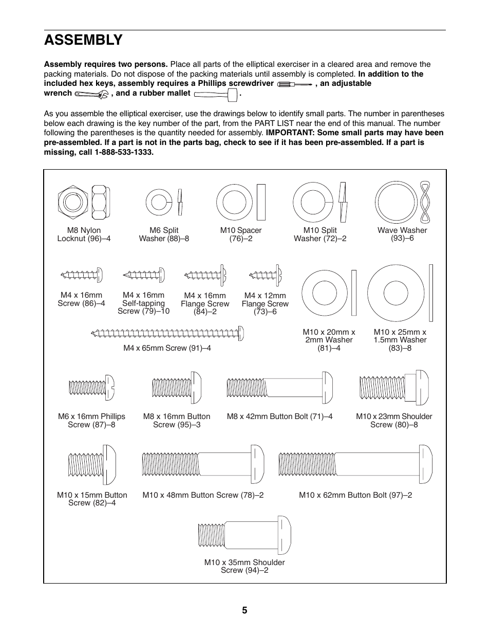 Assembly | ProForm StrideClimber 831.23745.0 User Manual | Page 5 / 28