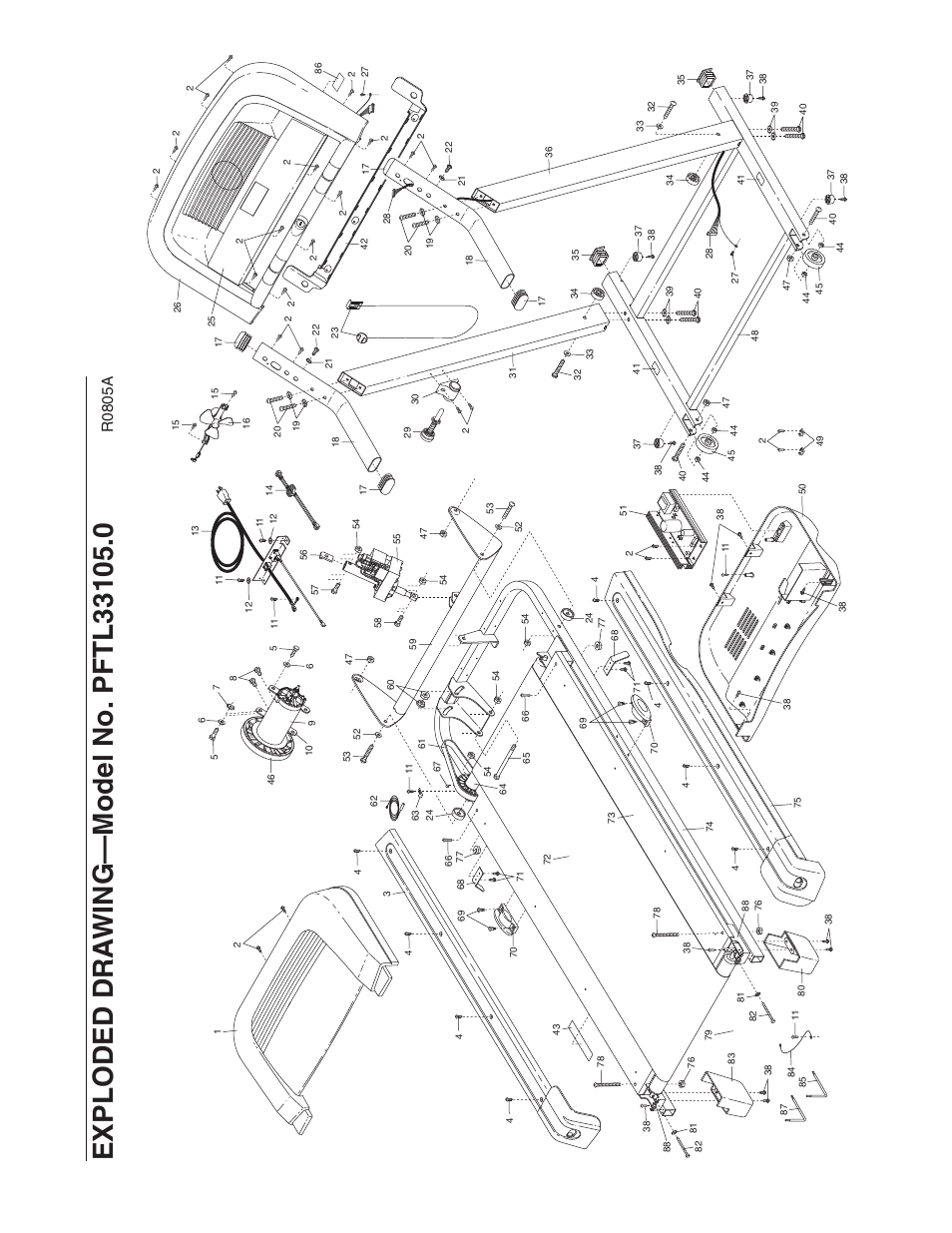 R0 8 0 5 a | ProForm 495Pi PFTL33105.0 User Manual | Page 21 / 22