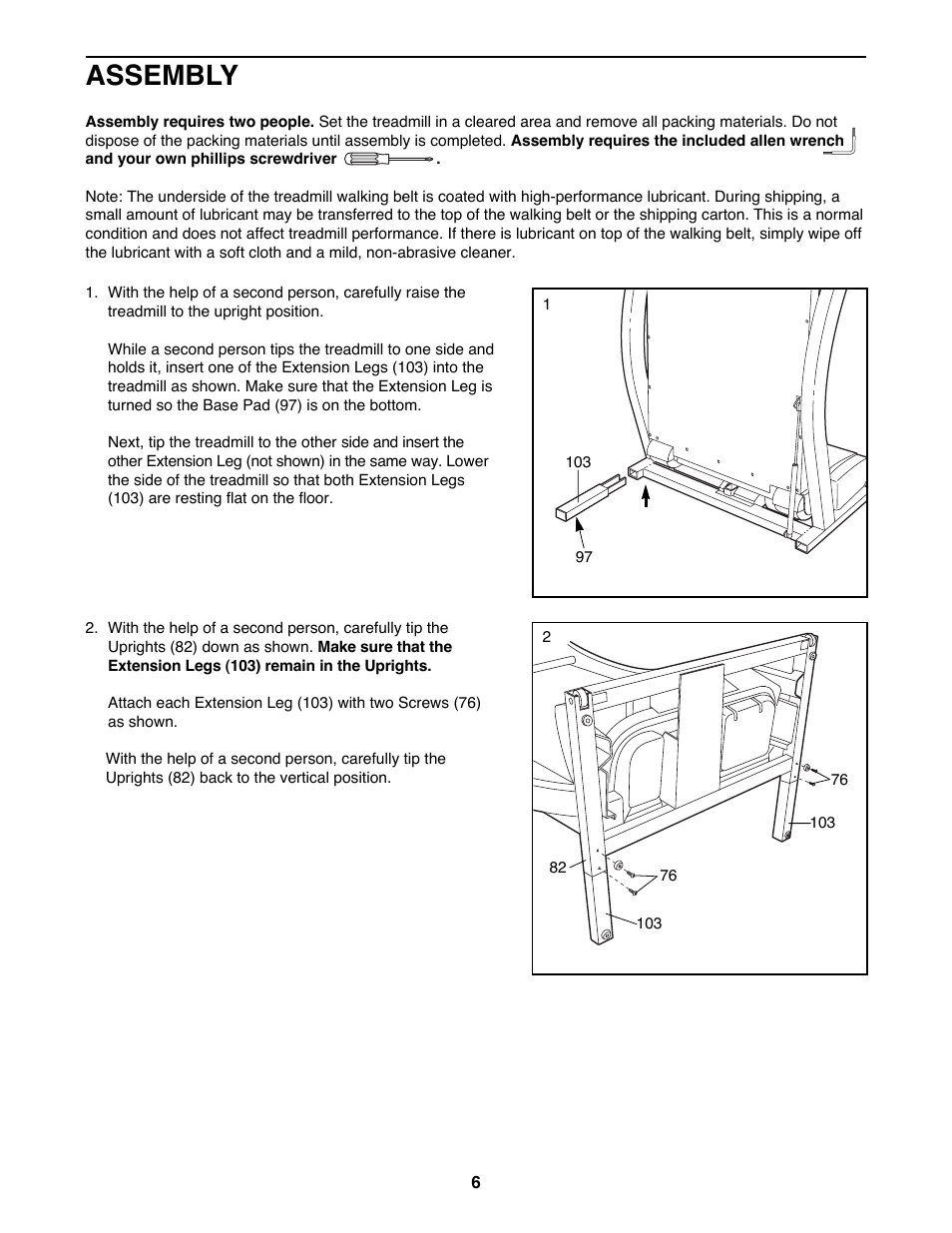 Assembly | ProForm 730CS 831.299271 User Manual | Page 6 / 26