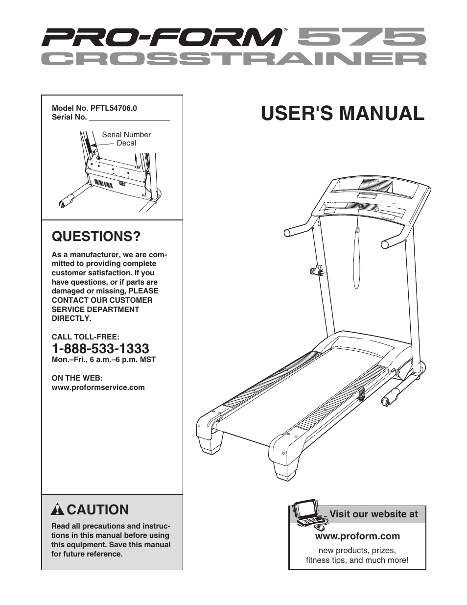 ProForm CrossTrainer PFTL54706.0 User Manual | 32 pages