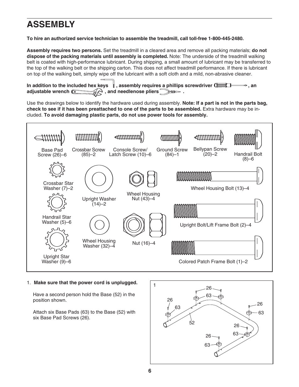 Assembly | ProForm CrossTrainer PFTL54706.0 User Manual | Page 6 / 32