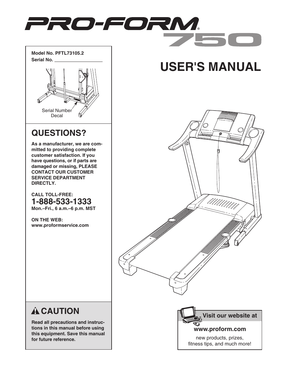 ProForm 750 PFTL73105.2 User Manual | 30 pages