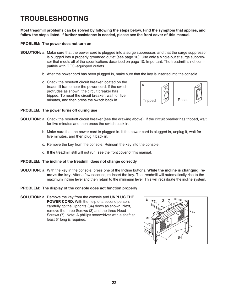 Troubleshooting | ProForm 750 PFTL73105.2 User Manual | Page 22 / 30