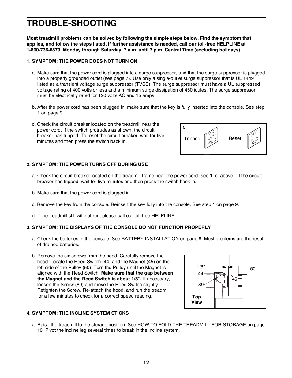 Trouble-shooting | ProForm 831.298061 User Manual | Page 12 / 18