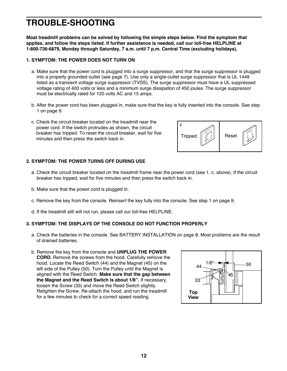 Trouble-shooting | ProForm 831.299220 User Manual | Page 12 / 18