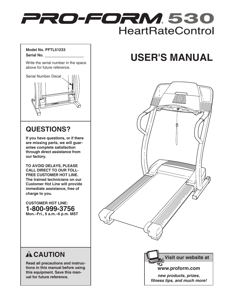 ProForm 530 PFTL51233 User Manual | 34 pages