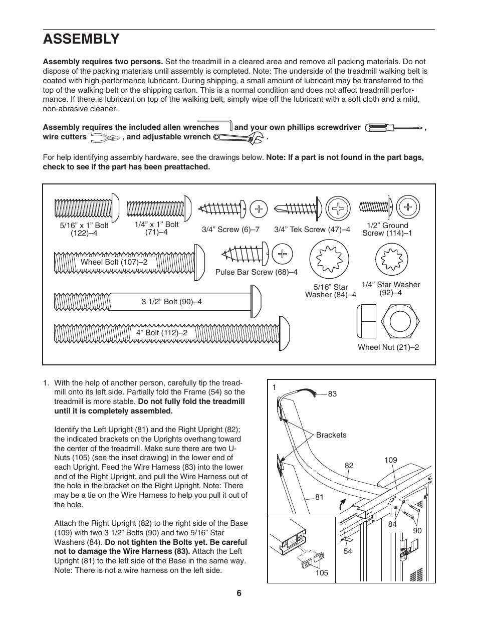 Assembly | ProForm 530 PFTL51233 User Manual | Page 6 / 34