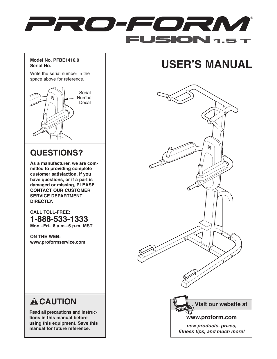 ProForm PFBE1416.0 User Manual | 16 pages