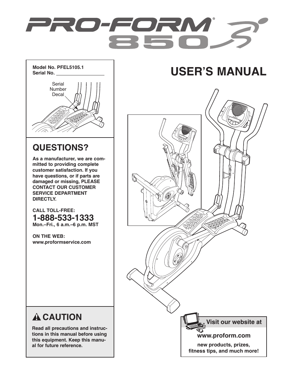 ProForm PFEL5105.1 User Manual | 24 pages